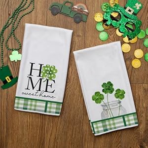 ARKENY St Patricks Day Green Polka dot Shamrock Kitchen Towels Dish Towels St. Patrick's Day Decorations for Home Décor Drying Cloth 18x26 Inch Hand Towel for Cooking Set of 2 ARKENY St Patricks Day Green Polka dot Shamrock Kitchen Towels Dish Towels St Patricks Day Decorations for Home Decor Drying Cloth 18×26 Inch Hand Towel for Cooking Set of 2