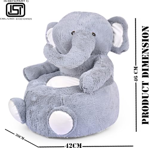 Image of 60cm Large Baby Soft Plush Cushion Baby Seat Or Rocking Chair| Kid Cartton Sofa | BBY Sofa | Couch for BBY Use for 1 Year to 2 Year Kid (Elepnt Large Sofa)