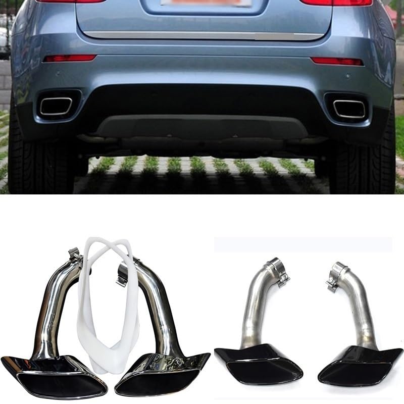 Escape de coche para X6 E71 2008-2013 con puntas de acero inoxidable 304 2