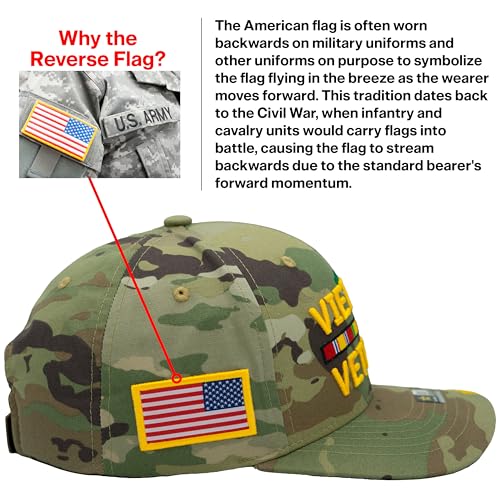 Image of Vietnam Veteran Hat US Army Official Licensed Army Veterans Embroidered Adjustable Military Baseball Cap for Men