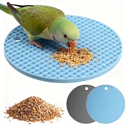2 PCS Bird Foraging Toys, Soft Bird Slow Feeder Mats, Silicone Bird Foraging Mat, Interactive Foraging Birds Toys for Parakeet, Cockatiel, African Grey, Conure, Budgies - image 8