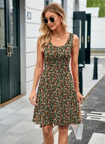 Image of Herou Summer Beach Dresses for Women A Line Sleeveless Tank Dress | Casual,Scoop Neck,Soft,Knee Length,Breathable
