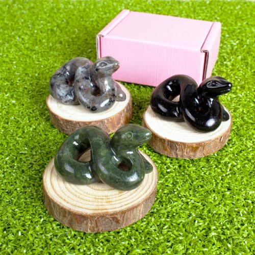 Figura decorativa de serpiente en cristal natural 2 pulgadas miniatura 3