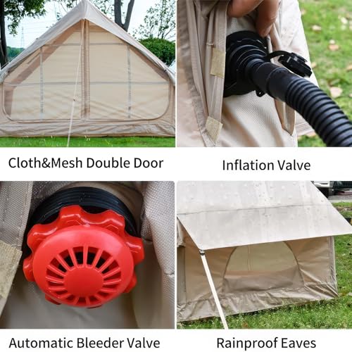 Carpa inflable para camping 4-6 personas, khaki miniatura 7