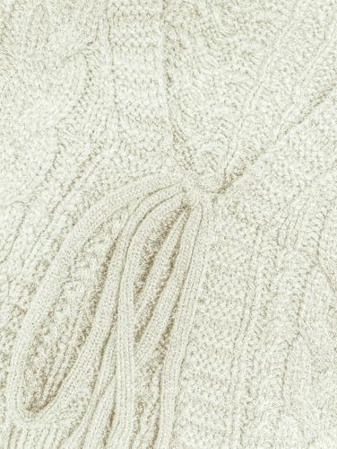 Image of SKAYS Womens Tie Front Bow Cardigan Sweaters Cropped Cable Knit Cardigans Trendy Fall Long Sleeve Outerwear