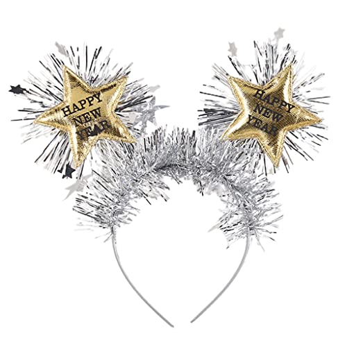 New Year Headbands Tinsel Headband with Glitter Metallic Fringed for Party Christmas Cute Headband for Baby Girls Hair