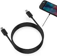 Cabo USB-C 60W 1,5m para Carregamento compatível com Switch 2, Switch e Steam Deck, Tipo-C, Sem Emaranhado