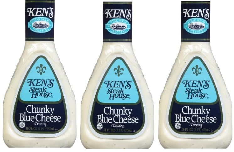 Chunky Blue Cheese Salad Dressing (Pack Of 3 Bottles), 16 oz