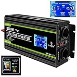 hybrid wechselrichter 3 phasig 48v 🚚🚚WEITER VERWENDET: 2 Wechselstromsteckdosen mit 220 / 230V versorgen die meisten Geräte und Elektrowerkzeuge kontinuierlich mit Strom. Es ist perfekt für Reisen,Camping, Zelte, Bootsfahrten,auto,wohnmobil Arbeiten auf Straßen und an Orten ohne Strom.