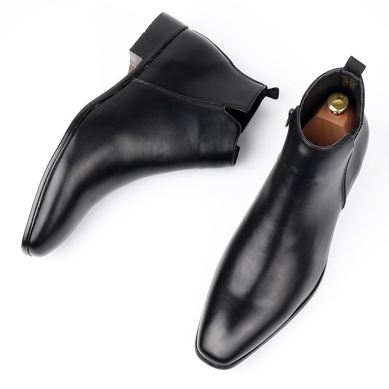 JXpxbao Herrenmode Reißverschluss Chelsea Stiefel Herren-Motorradstiefel Combat Casual Dress Boot Für Männer