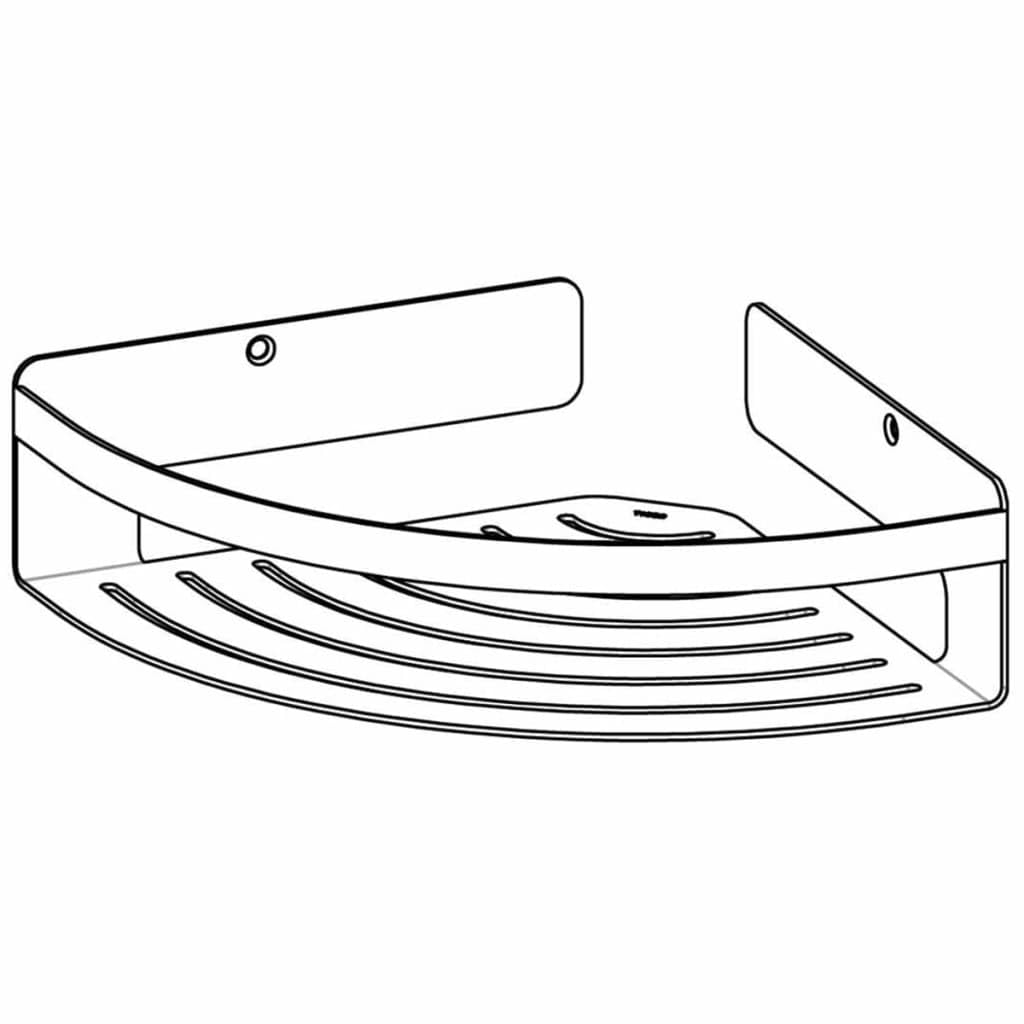 Tiger Caddy Duschkorb, Eckversion groß, Duschablage aus gebürstetem Edelstahl