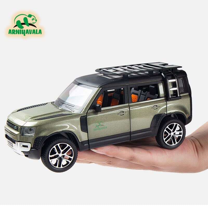Image of 1 /24 Diecast Model Car Pullback Vehicle Toy Collection for Land Rover New Defender, Kids Gift, with Sound and Light, Multicolor