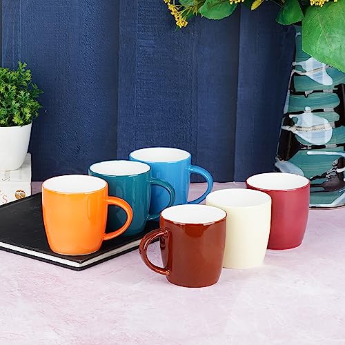 Image of Dandy Lines New Ray Multi, Ceramic Coffee Mug Set, Pack of 6, Microwave & Dishwasher Safe, Great for Home Use & Gifting
