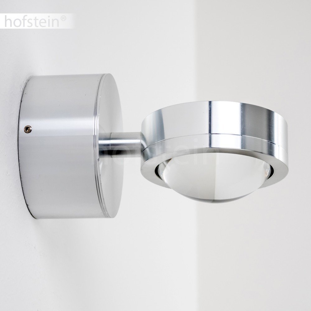 HOFSTEIN LED Wandlampe Harare, Wandleuchte in Chromfarben mit grünem Farbfilter, Wandstrahler mit Lichteffekt, 1-flammig, 3 Watt, 300 Lumen, 3000 Kelvin, Wohnzimmer, Esszimmer, Schlafzimmer, Flur