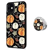 Black iPhone 11 Case with Ring Holder Stand Retro US Flag Pattern 360 Rotation Ring Grip Kickstand Soft TPU and PC Anti-Slippery Design Protection Bumper for iPhone 11 (Halloween Pumpkin)