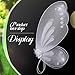 Sratte Fairy Princess Butterfly Wings Girls Kids Butterfly Costumes Set Star Wands Adults Christmas Birthday Party(White, Silver)