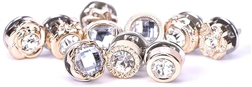 10 unidades de broche de cristal con diamantes de imitación, cárdigan, ramillete, botón de seguridad para decoración de ropa, sombreros (#0.359 in)