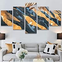 SIGNWIN 5 Panel Canvas Wall Art Mountainscape for Home Decorations Ready to Hang - 60