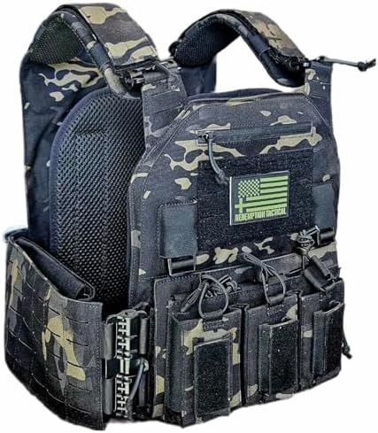Redemption Crusader 2.0 Molle Quick Release Buckles Airsoft Vest With Adjustable Size Sides And Triple Pouch