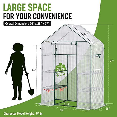 Image of WORKPRO Portable Small Greenhouses(56 inchx 29 inchx 77 inch) for Outdoor /Indoor