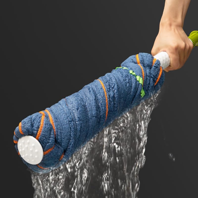 Image of Microfiber Self-Wringing Twist Mop with Extendable Telescopic Handle, Floor Cleaning Mop, Floor Cleaner for Tile, Hardwood & Laminate, Hang-Up Storage Design