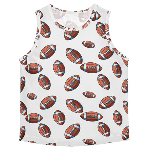 J JOYSAY Cartoon Football White Boys Tank Top Sleeveless Muscle Shirts Quick Dry Kids T-Shirts 3-15T