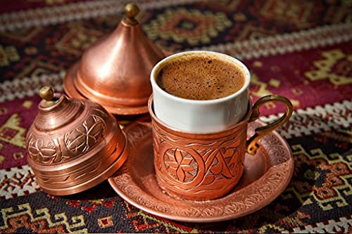 Turkish Dibek Coffee ,Dibek Kahvesi ,Ottoman Style Turkish Dibek Handmade Grounded Coffee ,Eight Flavors Together , Fresh Roasted, Non-Gmo Halal By Saray Kahve 200 Gr 7 Oz قهوة تركية ، قهوة ديبك ، قهوة عثمانية ، #TOP3