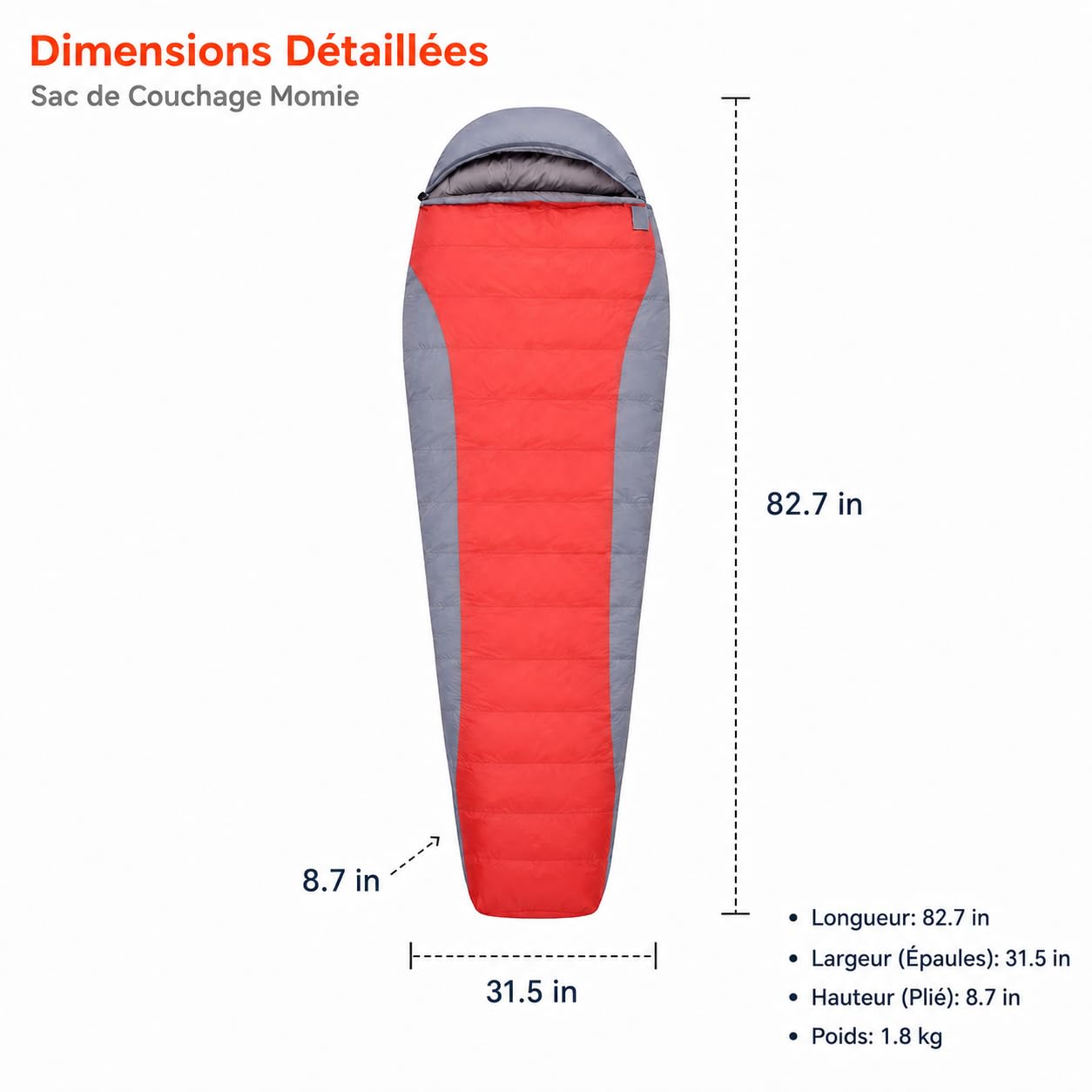 Outdoor Isolante Biancheria Sacco a Pelo Materassino Imbottito Chiusura Cerniera Nylon Poliestere d'Anatra Adatto per Escursioni -nic Viaggi