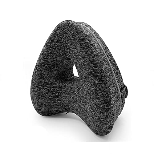 足枕 足枕 就寝用 足まくら ハート型 太もも枕 膝枕 睡眠の改善 足の間のクッション枕 脚足枕 太ももの根の改善 調節可能なストラップ付きのレッグ枕膝サポートクッション整形外科用低反発ウェッジ 坐骨神経痛 妊娠産後 睡眠改善 (ダークグレー,25*23*
