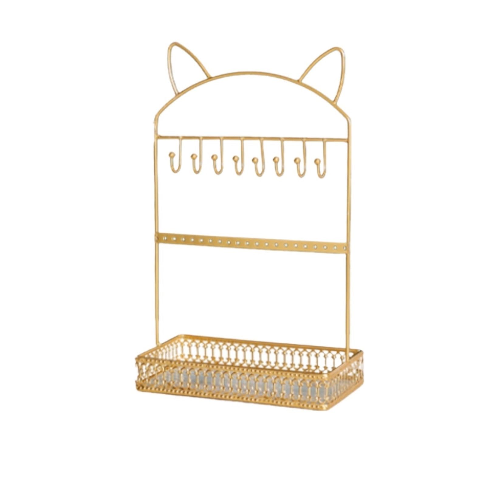 AZHKJKZH Jewelry Display Stand Jewelry Display Stand Necklace Bracelet Tray Storage Rack Tower Storage(Gold)