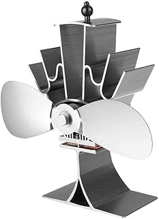 2/4 łopatki piec kominkowy wentylator ciche silniki zasilany ciepłem Eco wentylator do kuchenek gazowych / pellet/drewna/drewna / drewna / drewna (kolor: Szare 2 ostrza)