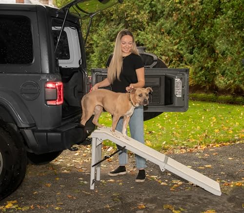 Pet Gear Free Standing Pet Ramp for Cats and Dogs, No Assembly Required, Easy Fold for Storage or Travel, Portable, Fog