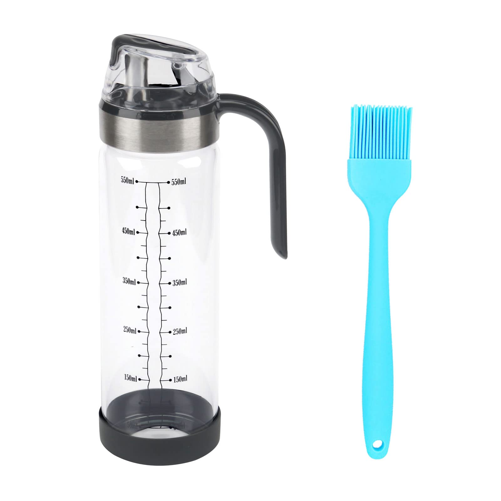 CHUNHUI Auto Flip Olive Oil Dispenser Bottle,Condiment Container with Automatic Cap and Stopper,Oil Container Glass Bottle with Non-Drip Spout for Kitchen Cooking?450ml?