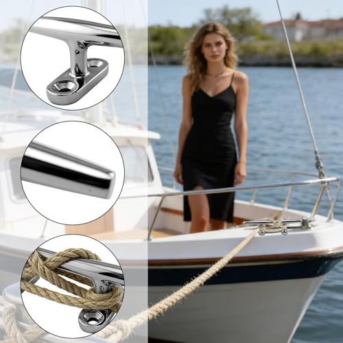 Bitte à base ouverte en acier inoxydable pour amarrage de yacht - 3