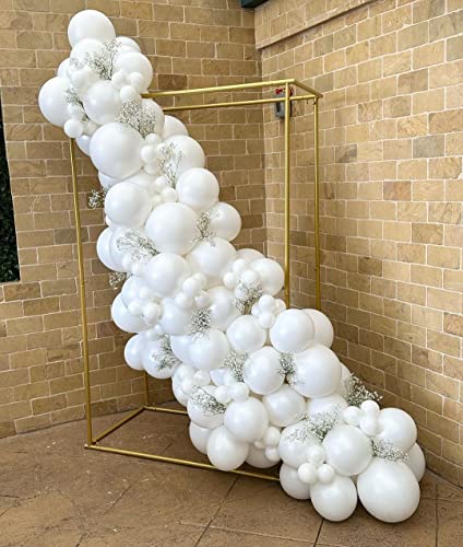Image of KBZVNAF White Balloons Latex Party Balloons - 50 Pack 12 inch Helium Matte White Balloons for Wedding Graduation Baby Shower Birthday Anniversary Party Decorations