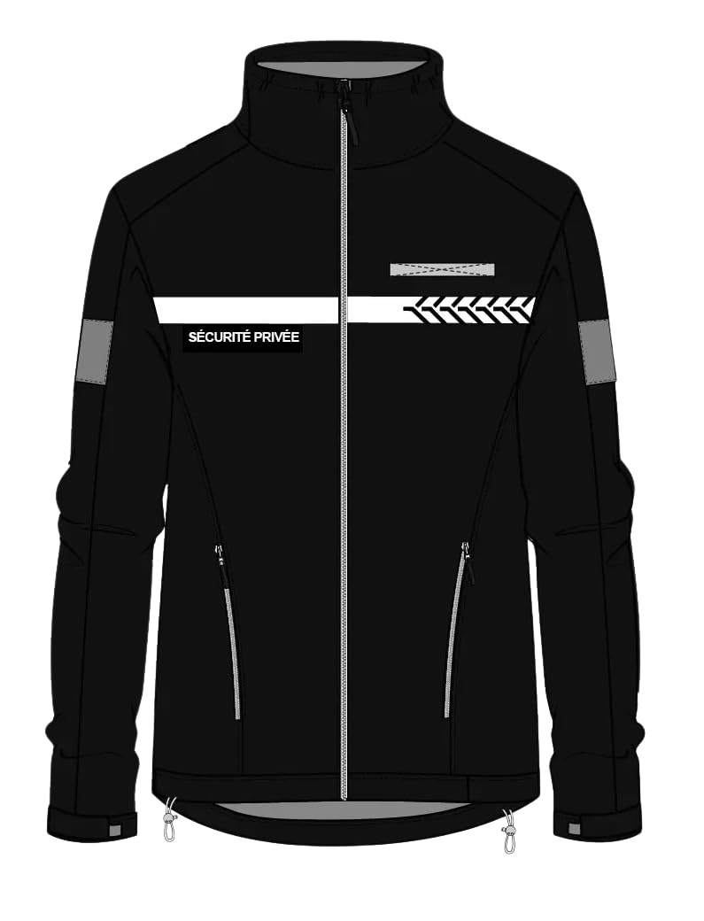 Softshell Sécurité Privée avec Bande HV Noir - Safetek by GK