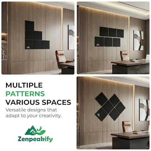 Image of Bulletin Board - 6 PCS Self Adhesive Notice Board for Office with 50 Push Pins, 30x30 cm Pin Board Set for Study Room, Vision Board and Display Board for office, Soft Board for Study Table.