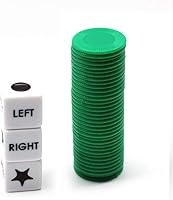 Vista 2 de Juego de dados izquierda-derecha-centro con 3 dados + 36 fichas (fichas verdes)