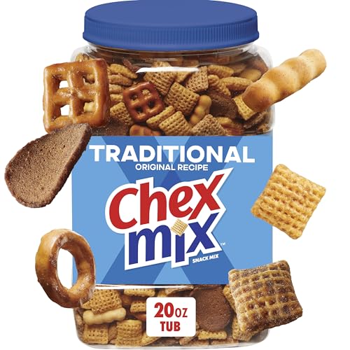 Chex Mix Traditional Original Recipe Snack Mix, Salty Snacks Tub, 20 oz