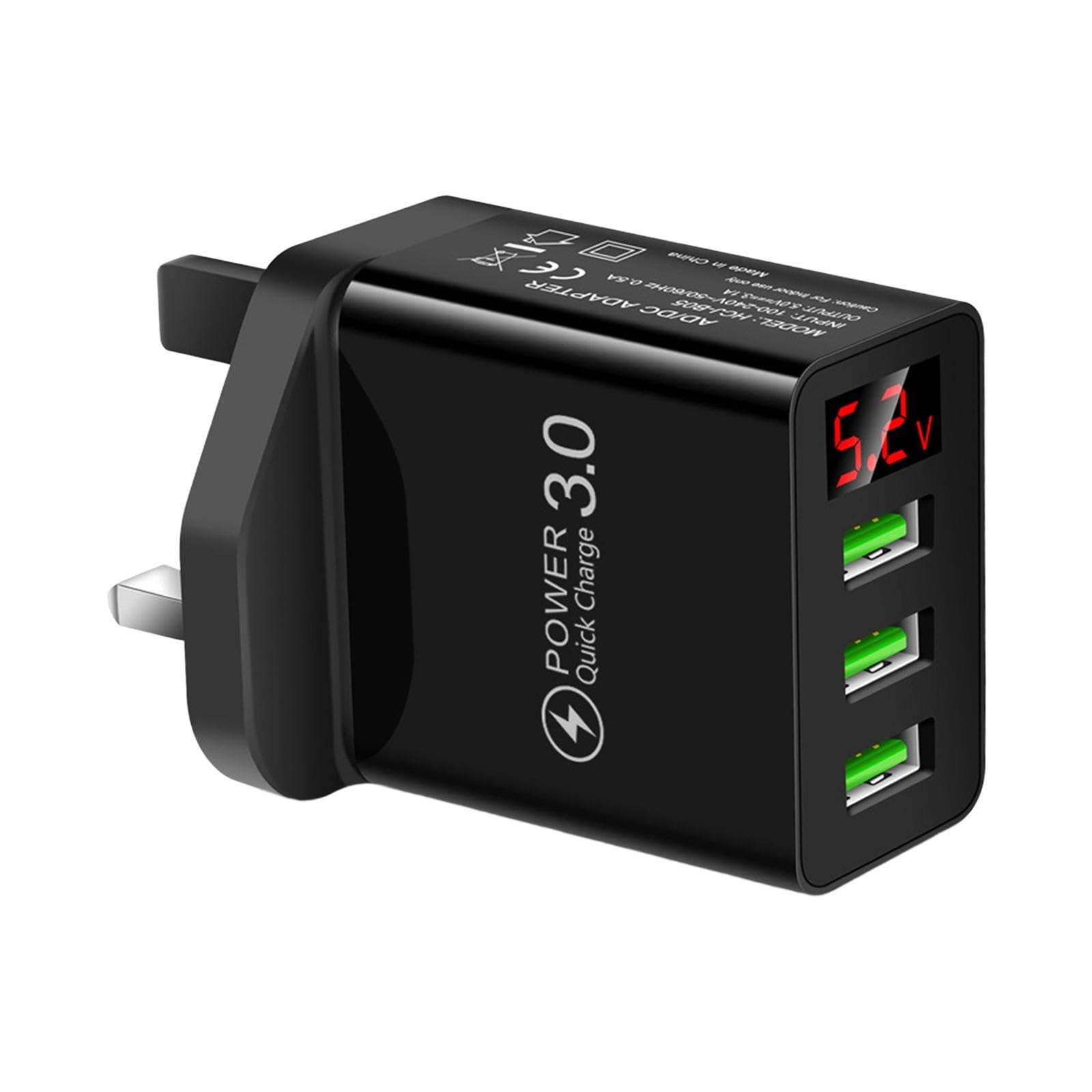 Fast Charger Portable 3USB Digital Display Charging for Travel Black| Batteries & Chargers| Parts Accessories | Radio Communication |Consumer Electronics-image-49