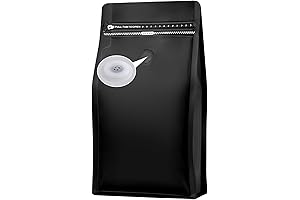Black Aluminum Foil 16 oz Vacuum-Sealed Coffee Storage Bag with Valve and Zipper (50 Pack)