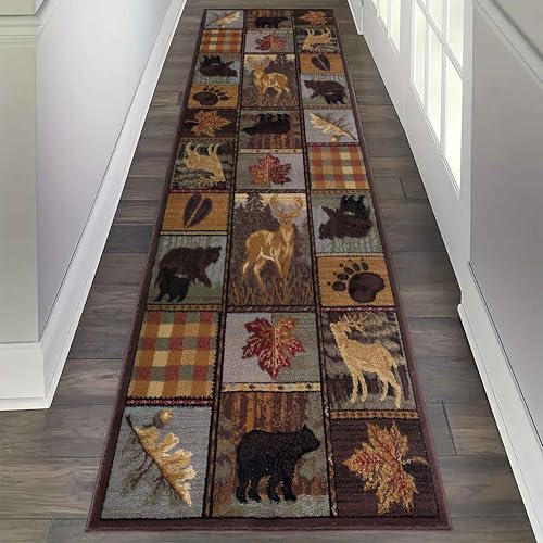 Rusticcabinbearrunnerrug2x7ftlodgewildlifebearmoosearearuganimalsplantsmapleleafprintcarpetcountrystylefloormatswashablehallwayrugsnonslipentrancerunnerfloorcarpet  Urban Country Home Decor Rustic cabin bear runner rug 2x7ft lodge wildlife bear moose area rug animals plants maple leaf print carpet country style floor mats washable hallway rugs non slip entrance runner floor carpet  urban country home decor