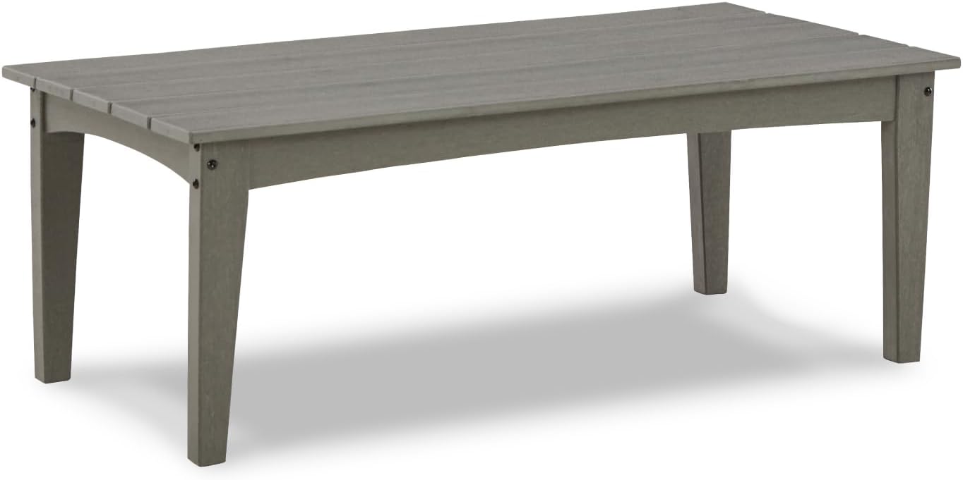 Signature Design by Ashley Visola Outdoor HDPE Patio Cocktail Table, Gray