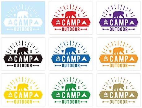 Amazon Co Jp おしゃれでかっこいい キャンプ アウトドア 熊のイラスト入り ステッカー オレンジ 14 5 Sports Outdoors