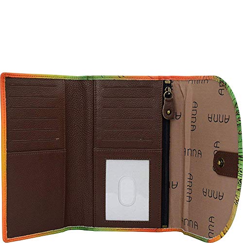 Anna by Anuschka Women's Geniune Leather Hand Painted Large Three Fold Checkbook Clutch Wallet2