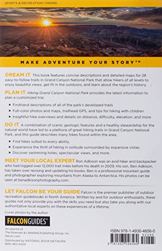 Falcon Guides Adkison, Ben Hiking Grand Canyon National Park: A Guide To The Best Hiking Adventures On The North And South Rims thumb #1