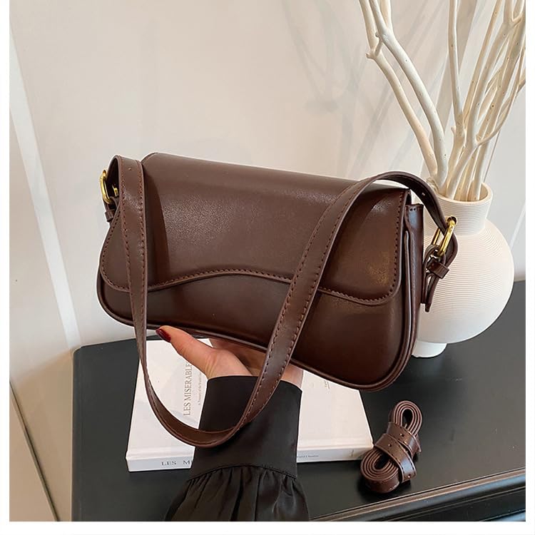Image of Shoulder Bags for Women Y2K Purse Trendy Cherry Hobo Handbags Vegan Leather Clutch Saddle Bag with 2 Removable Strap