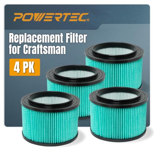 POWERTEC 16950 HEPA Cartridge Filter for Craftsman 3-4 Gal. ...