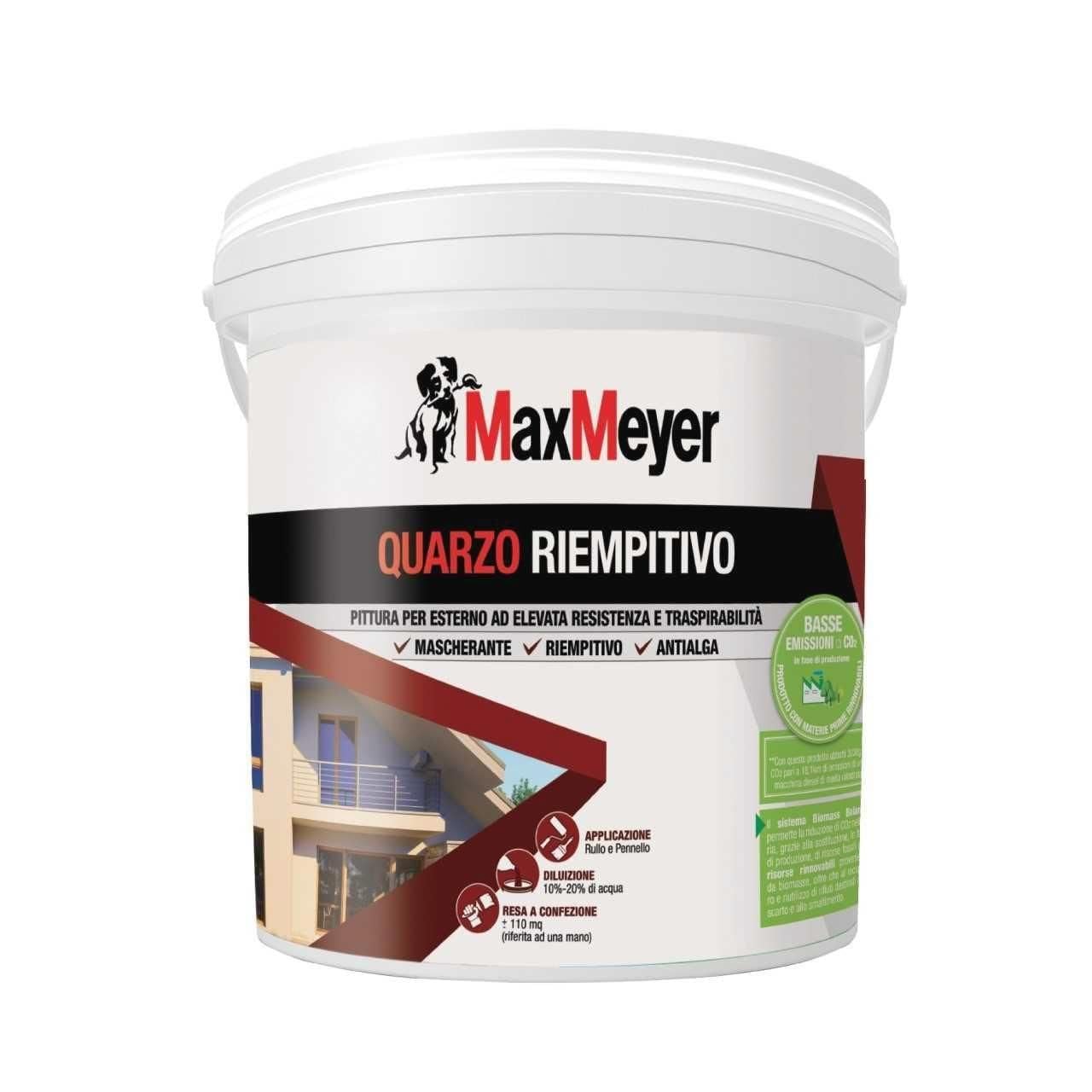 MaxMeyer Base Quarzo Riempitivo Neutra 9L Trasparente Pittura per Esterni