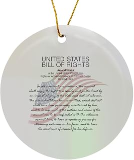 Circle Porcelain Ornament - Sixth Amendment to The US Constitution. Protection in Criminal Cases Alexis Design - American Bill of Rights